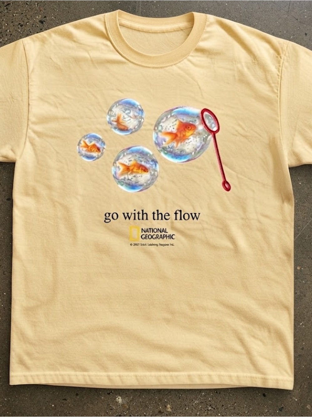 Goldfish Bubble Graphic Shirt Gildan T-shirt Yellow Top